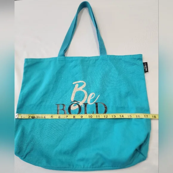 Lancôme Turquoise "Be Bold" Blue Tote Bag Should Bag Lightweight - Picture 7 of 9